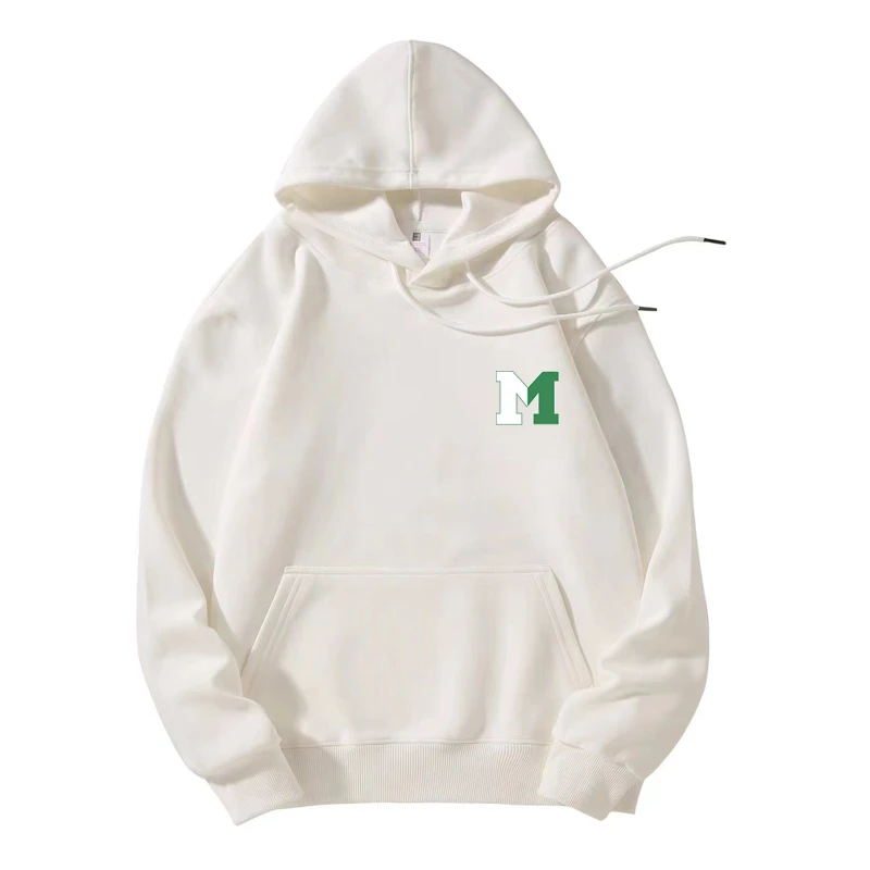 【刺绣大M同款】美式大M刺绣帽衫潮牌男秋季男休闲百搭连帽卫衣802