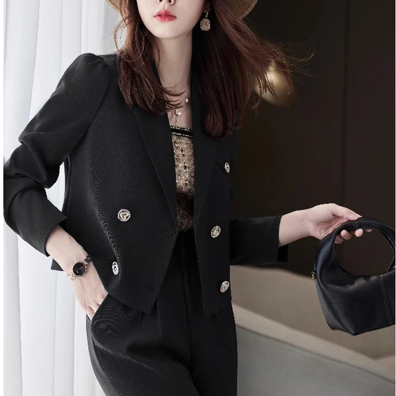 西装外套女春秋2025新款小个子短款时尚高级感职业长袖西服套装