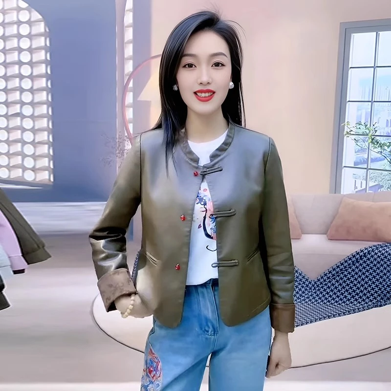 中国风时尚外套女2025春夏季新款高级感盘扣立领显瘦宽松百搭上衣