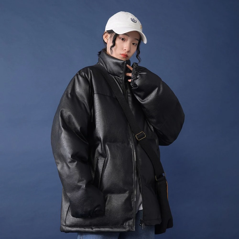 PU皮棉服女2025年冬季新款韩版学生棉袄面包服加厚棉衣外套ins潮