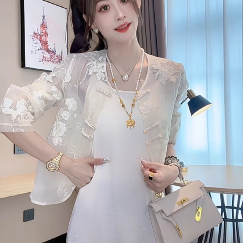 新中式禅意防晒外套女2025夏季新款设计感国风小众宽松百搭上衣服