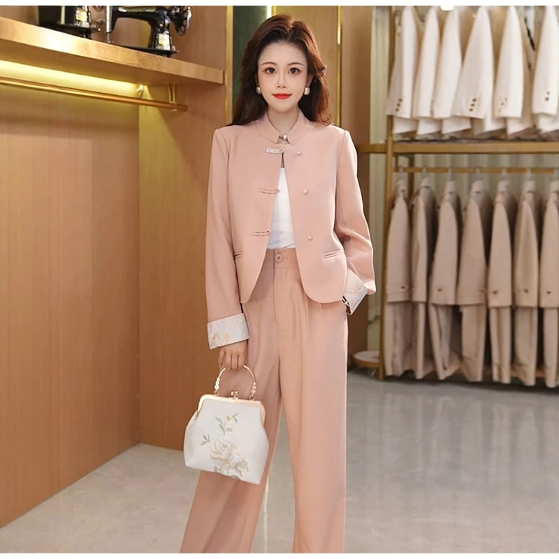 新中式轻奢气质两件套女春季2025新款时尚复古女神范显瘦长袖套装