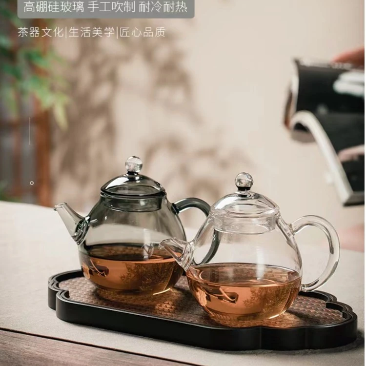 鑫凤祥星云小泡茶壶高硼硅玻璃耐热耐冷手冲泡壶手工星空盖珠复古