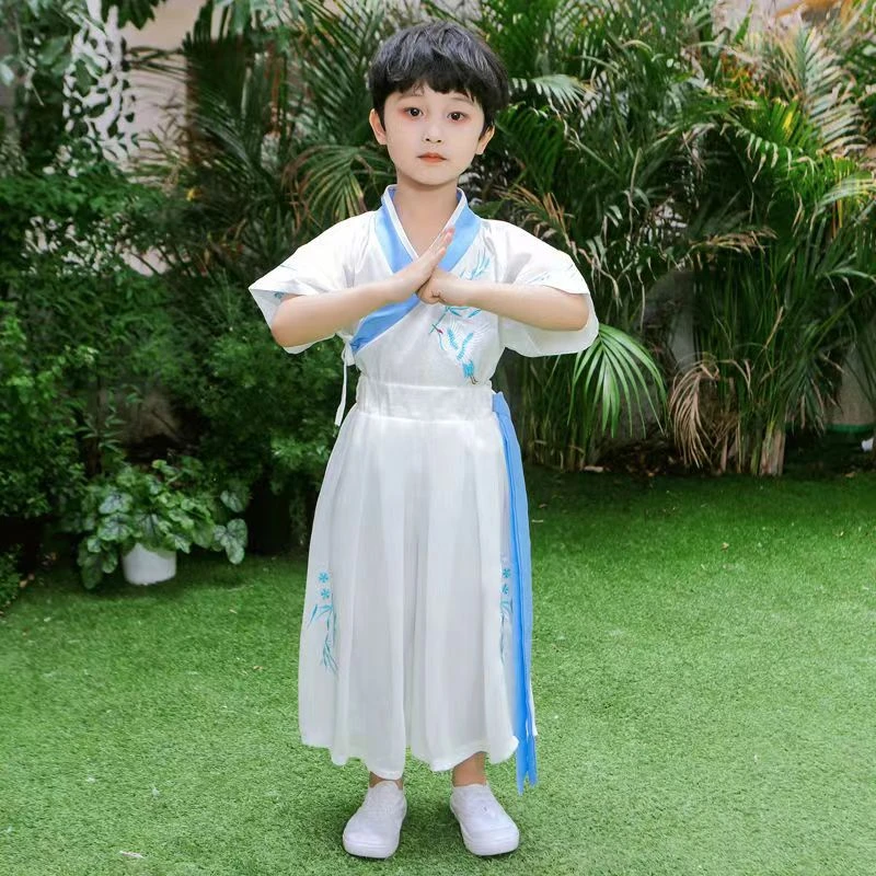 （夏款汉服）夏季丁达尔穿搭男女童刺绣汉服套装国风仙气仙侠气质