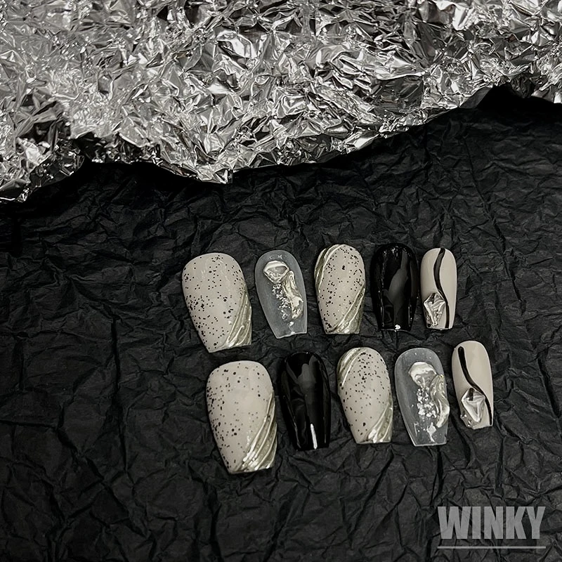 【WINKY 生椰拿铁】纯手工穿戴甲片小众生椰拿铁美甲饰品穿戴甲片