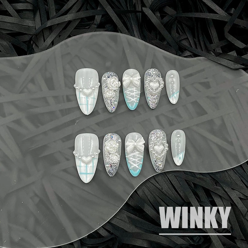 【WINKY 芭蕾】W119 纯手工穿戴甲片 WINKY 芭蕾美甲饰品穿戴甲片