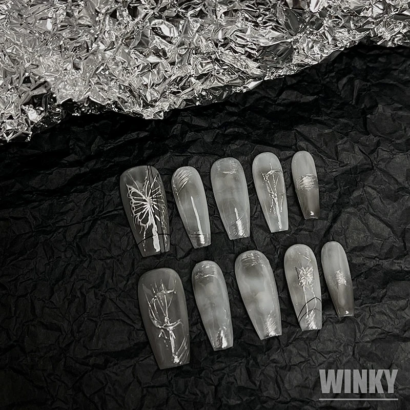 【WINKY 遇见蝴蝶】纯手工穿戴甲片小众遇见蝴蝶美甲饰品穿戴甲片