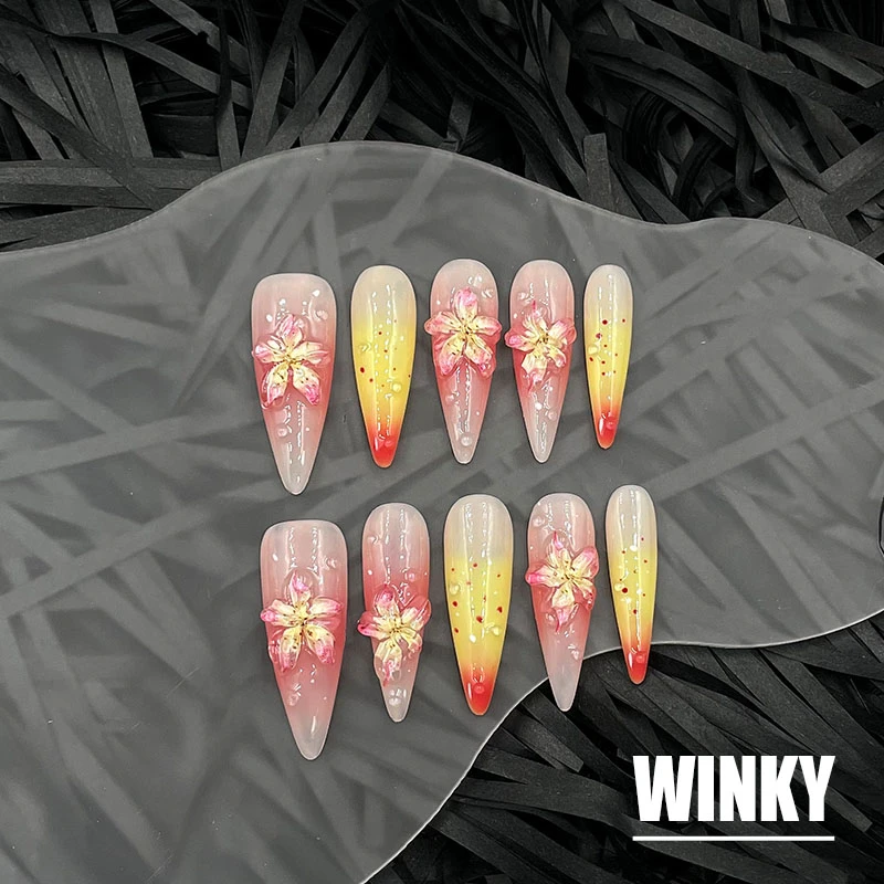 【WINKY 水晶百合】W114 纯手工穿戴甲片 WINKY 美甲饰品穿戴甲片