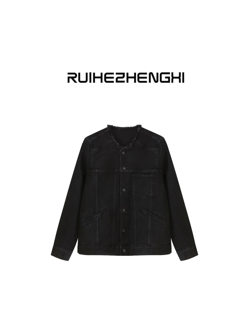 【NO退换】｜瑞和正熙923331毛边圆领宽松落肩牛仔上衣夹克外套