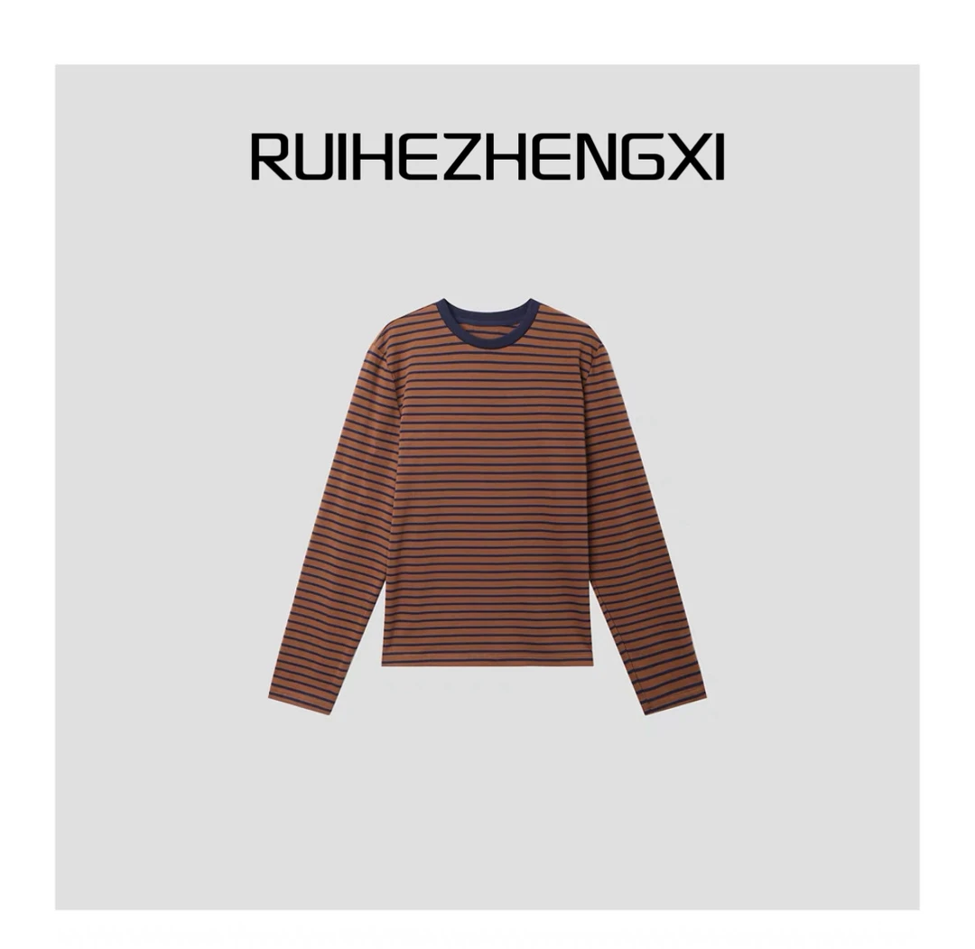 RUIHEZHENGXI  |  瑞和正熙933018圆领针织基础款条纹上衣