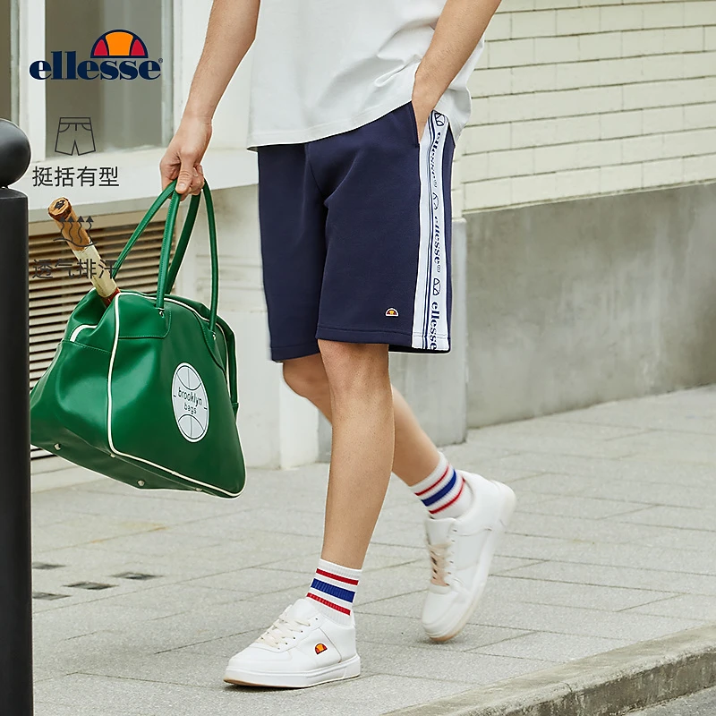 Ellesse撞色提花logo针织短裤25春夏新款时尚休闲百搭运动短裤