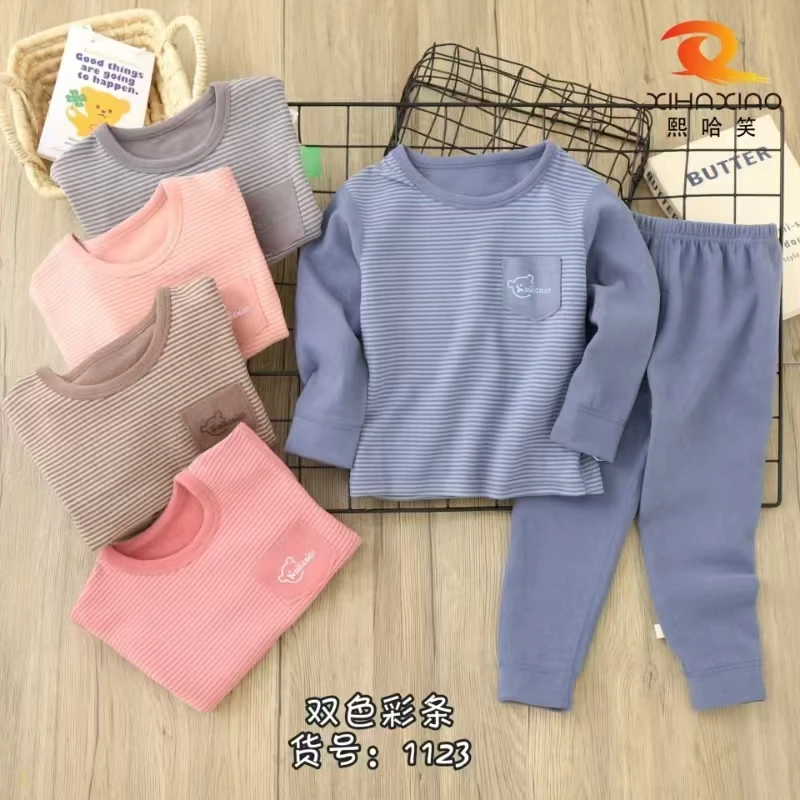 新款德绒双色彩条家居服