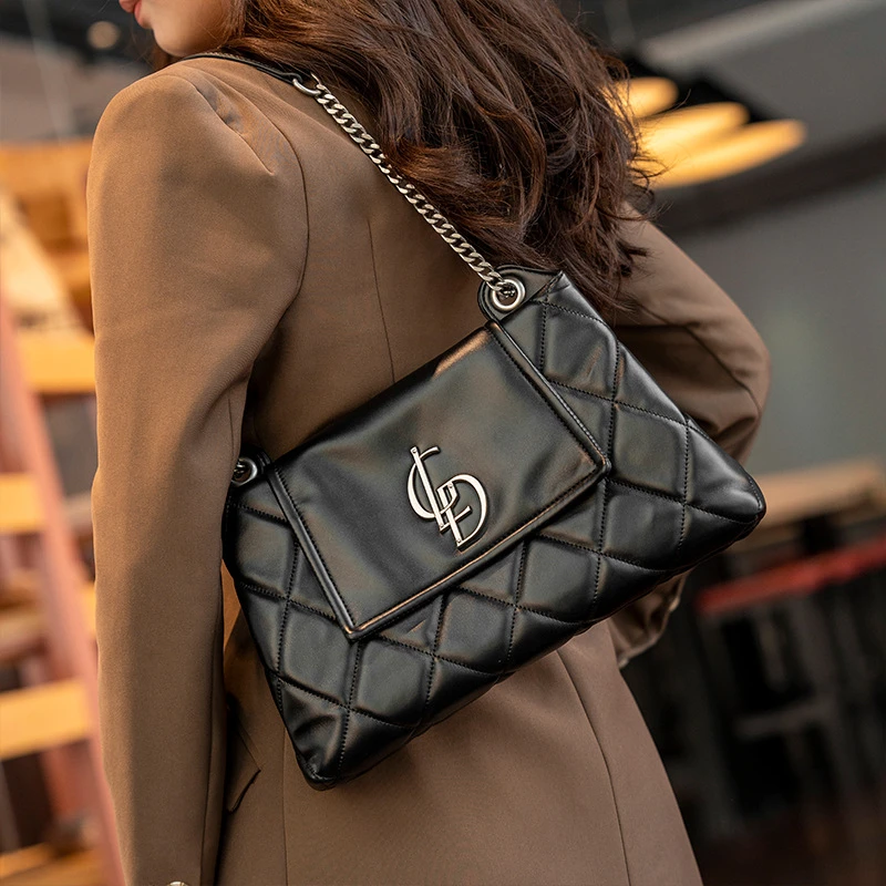 戈兰黛女士包包2024新款时尚菱格链条腋下包高级质感百搭斜挎包包