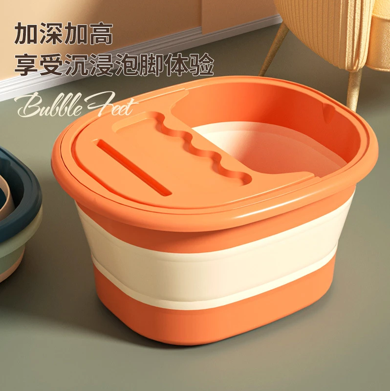 西藏包邮按摩足浴桶家用便携式可折叠泡脚桶大容量加厚专用足浴盆