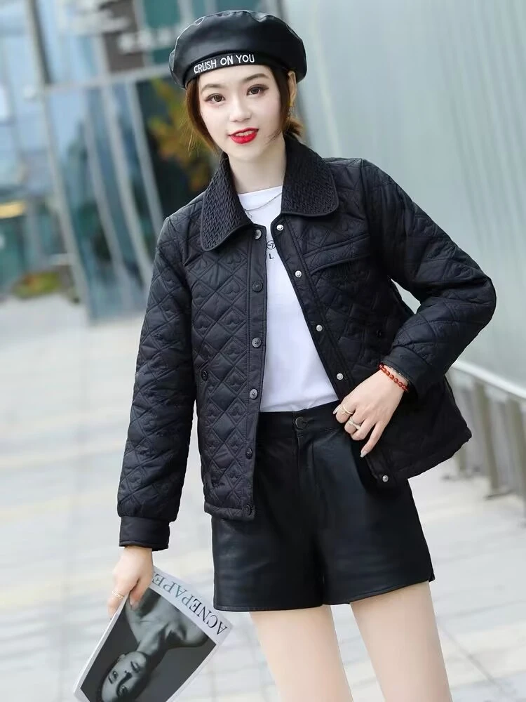 冬季200斤棉衣大码女装2023新款韩版显瘦百搭宽松棉服小香风棉袄