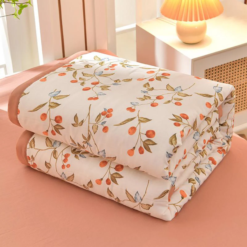 夏凉被单人空调被薄款学生宿舍可机洗包边印花夏被幼儿园冬被