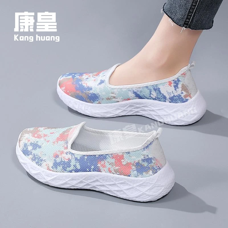 老北京布鞋女夏季透气女鞋一脚蹬运动浅口鞋软底舒适中老年妈妈鞋