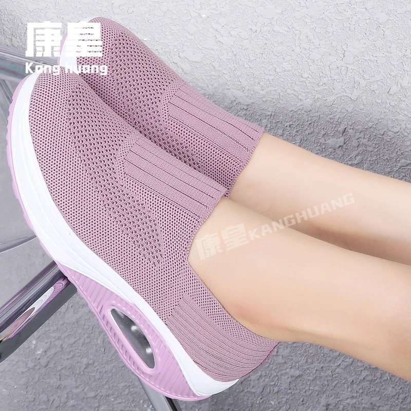 秋季新款厚底妈妈鞋一脚蹬松糕摇摇鞋软底舒适老北京布鞋女旅游鞋