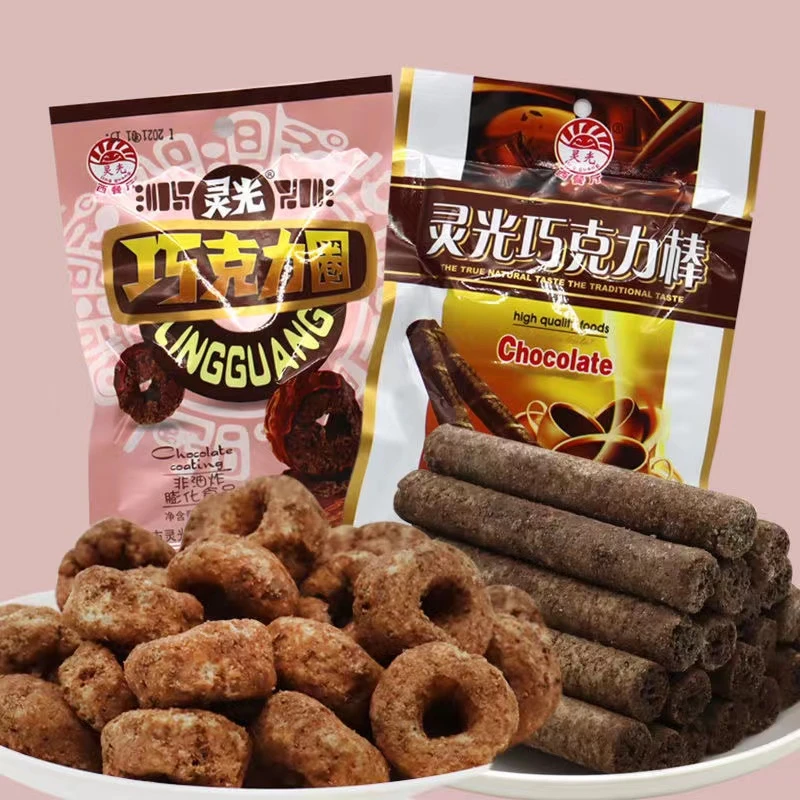 猫耳朵咸味灵光西餐厅巧克力圈棒甜甜圈非油炸膨化食品休闲零食