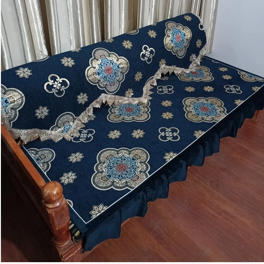 西藏包邮拉萨发货 2023新款藏式床沙发坐垫靠背 雪花雪尼尔绣花