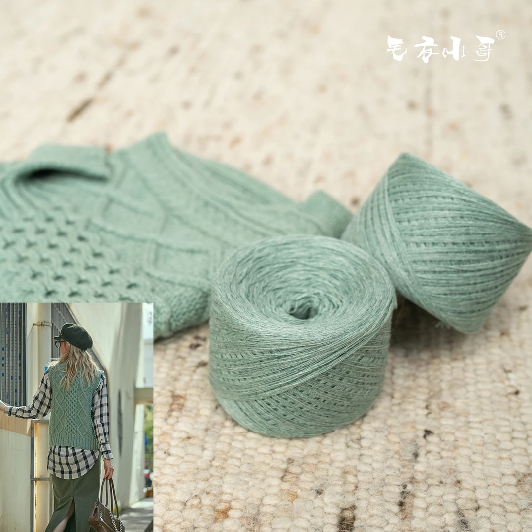 毛衣小哥家手工diy编织羊毛翻领背心精致时尚套头材料教程工具新