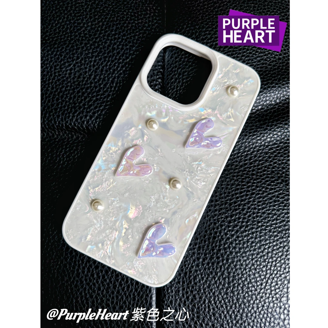 福利【爱心贝壳】高级爱心珍珠iphone15手机壳14适用13promax梦幻12
