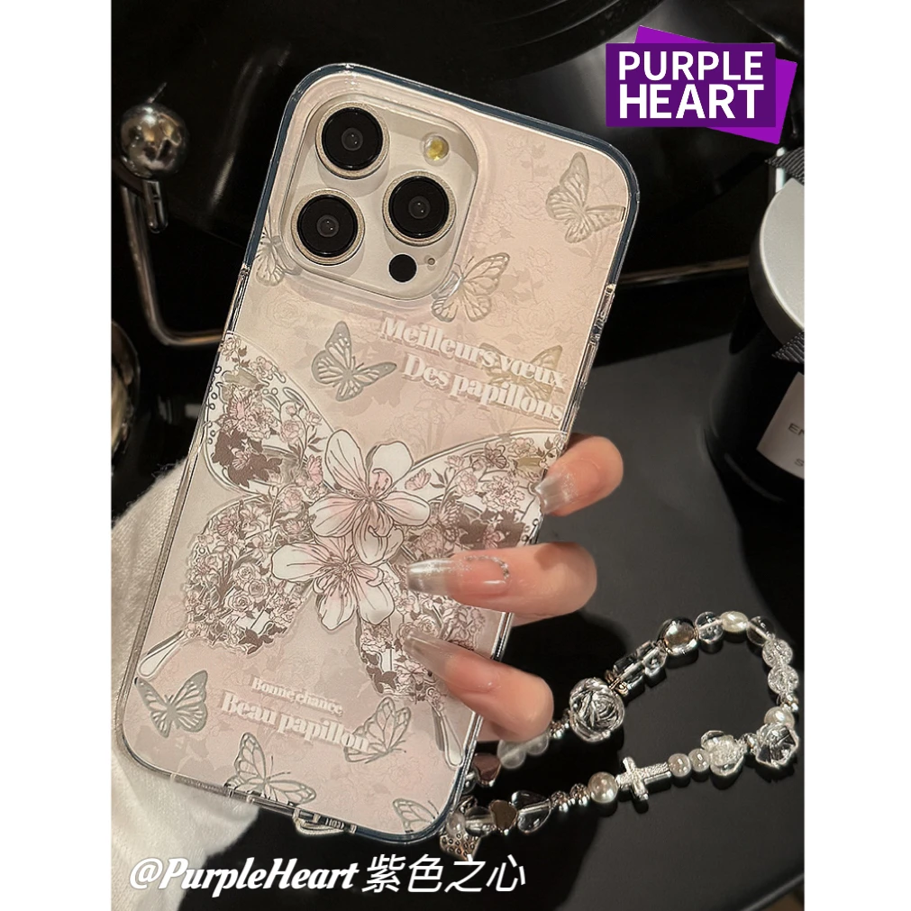 双层IMD梦幻玫瑰iphone15带挂链14promax适用12苹果14全包手机壳1