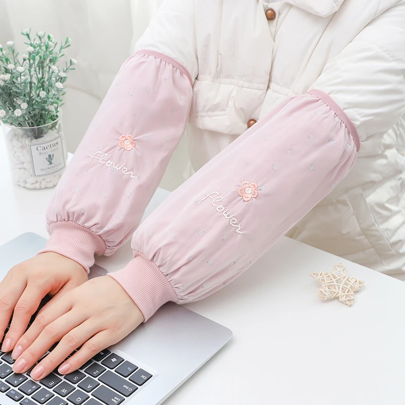 秋冬长款工作套袖女款ins防脏耐磨护袖办公室上班羽绒服干活袖头