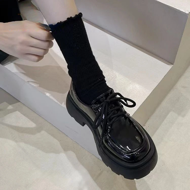 Sema乐福鞋女鞋子新款春夏软底厚底黑色玛丽珍单鞋小皮鞋百搭爆款