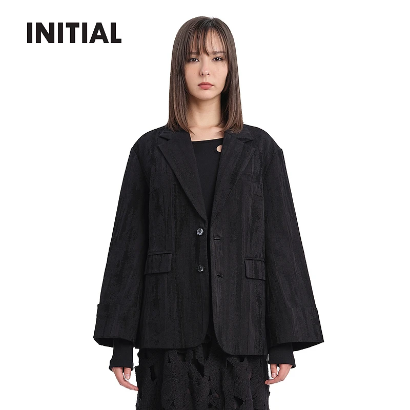 【维多利亚提花】INITIAL24秋季新款通勤休闲西装女24FMMFLMXX012
