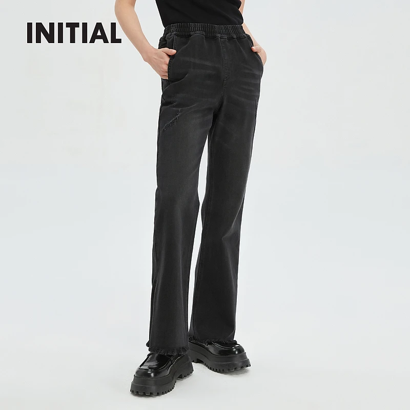 【商场同款】INITIAL24春季新款复古微喇牛仔裤女24SPRFMCVV549