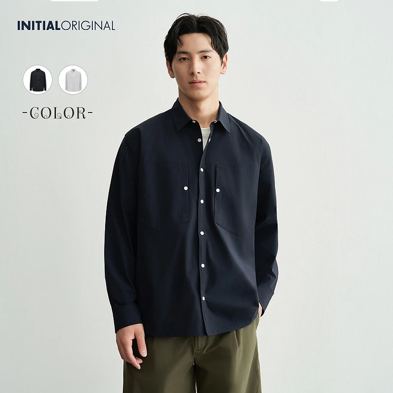 INITIAL24夏新款男士宽松廓形时尚通勤休闲衬衫男24UITMOCXX312