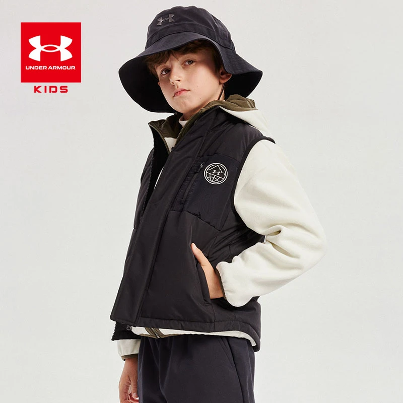 安德玛童装秋冬男女羽绒马甲加厚防风保暖锁温休闲外套244105355