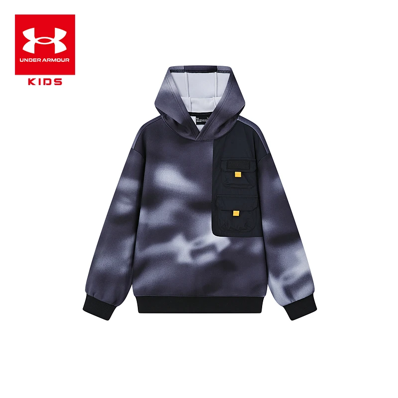 安德玛秋冬男大童加厚保暖连帽卫衣运动防风休闲外套244103537