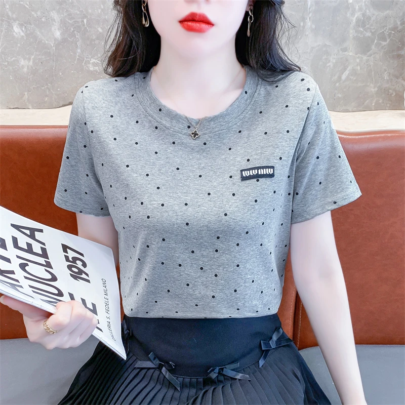 时尚印花短袖T恤女夏季新款韩版宽松设计感小众圆领上衣