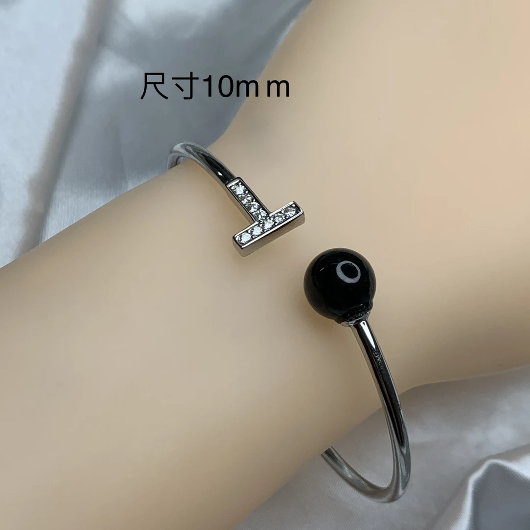 天然翡翠Ａ货 墨翠S925银镶嵌手镯