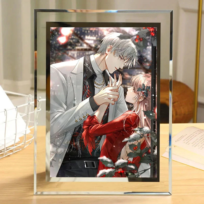 光与夜之恋周边萧逸齐思礼定制水晶相框送情侣女生日礼物摆件摆台