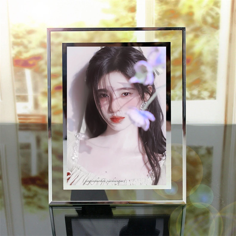 鞠婧祎水晶相框玻璃相册照片明星写真摆台DIY创意礼品生日礼物