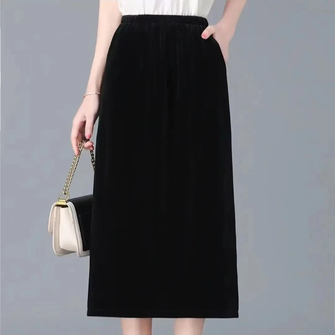 时尚新款妈妈装松紧腰半身裙高贵上档次妈妈装大码宽松百搭气质