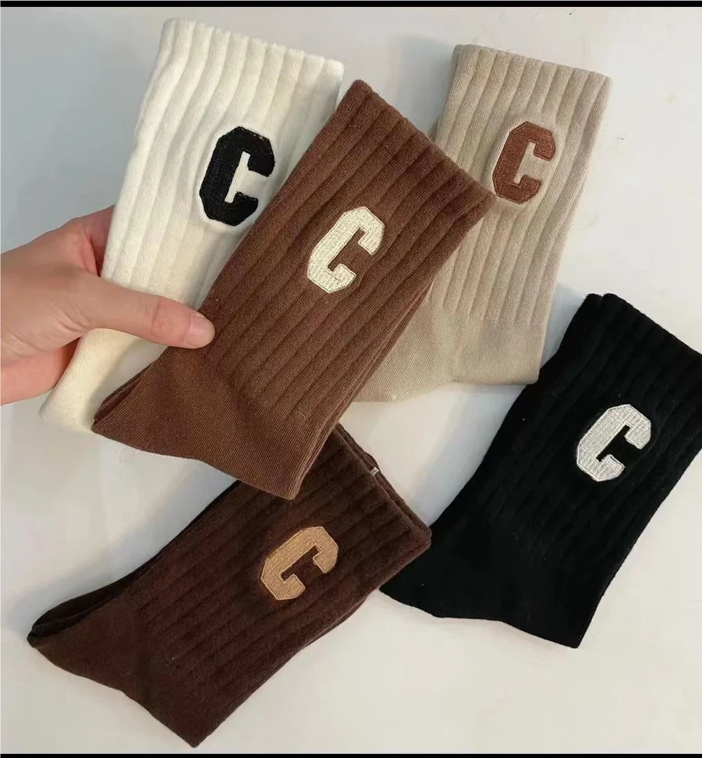 付款2.1元发4双C字女袜包邮颜色随机发