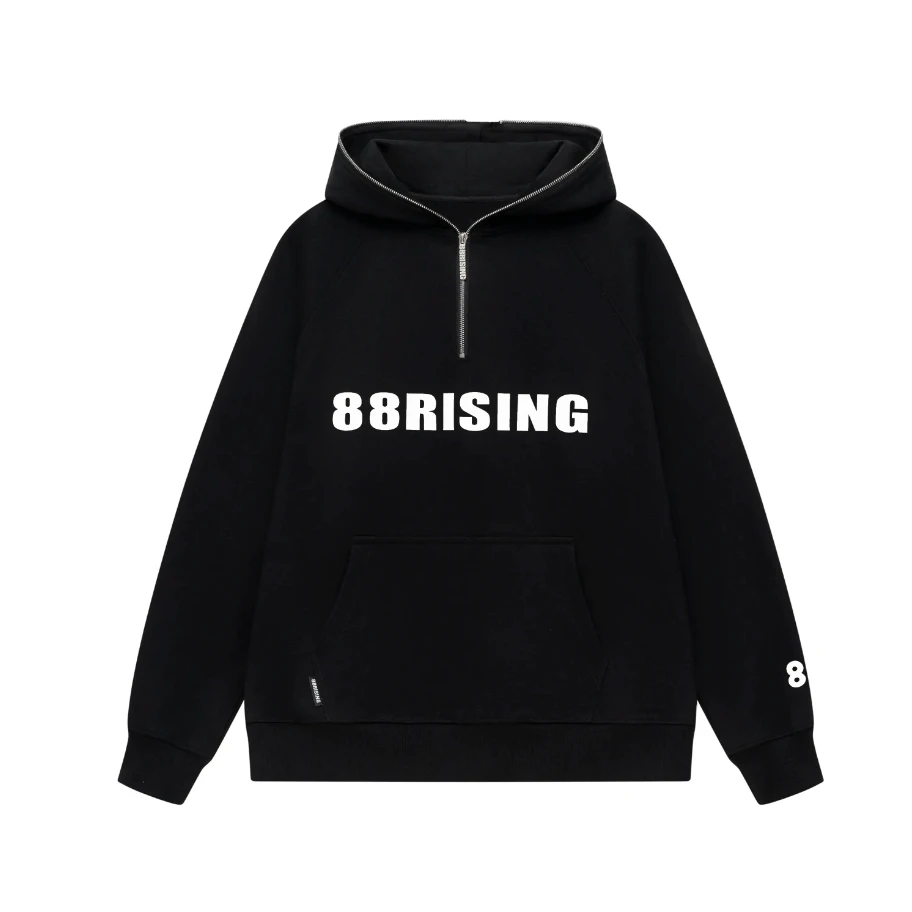 88RISING半拉链连帽卫衣男春经典印花Logo美式重磅上衣男女同款