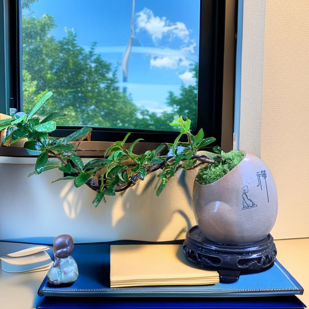 福建茶室内客厅好养绿植盆栽茶桌办公开花植物带花盆