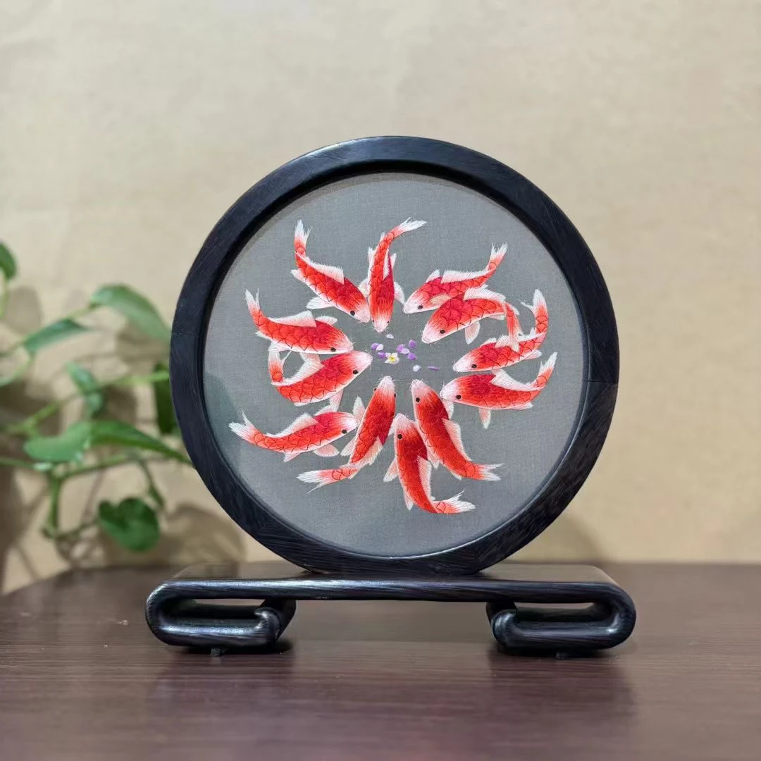 苏州刺绣摆件中国特色礼品送老外苏绣手工双面绣家用桌面摆台