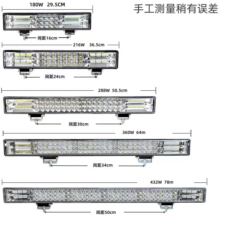 汽车LED射灯直流货车中网灯改装越野车顶强光12v24v长条灯双色