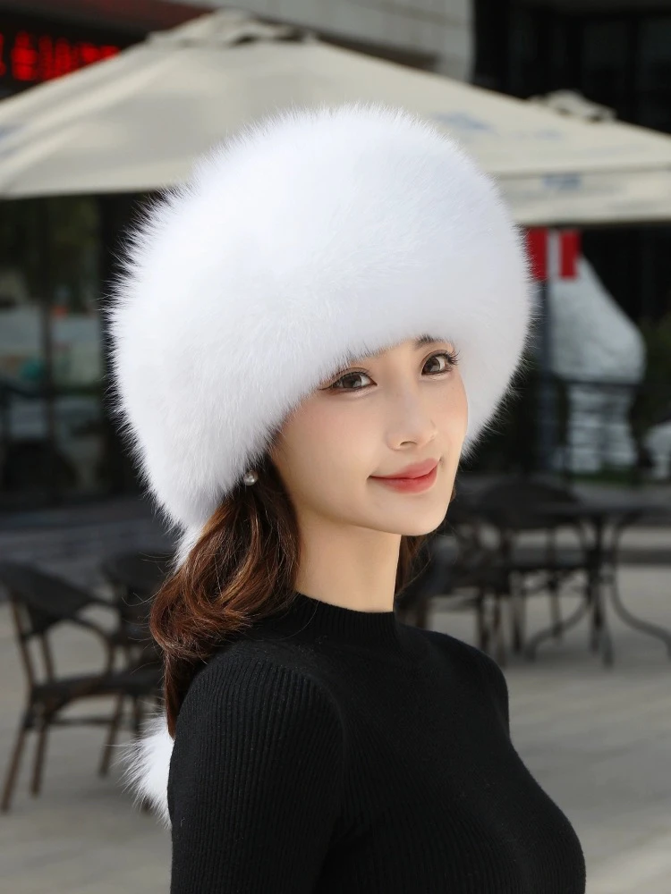 狐狸毛帽子女冬天蒙古帽公主真皮冬季韩版护耳民族风保暖皮草帽子