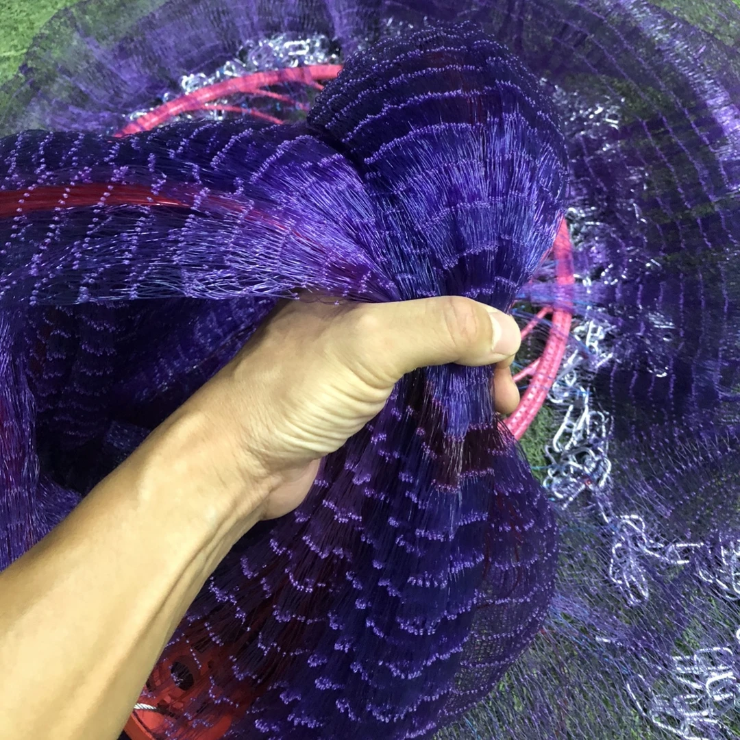 传统实用撒网鱼线全单丝带底兜飞盘两用手抛网易抛网上手快老式网