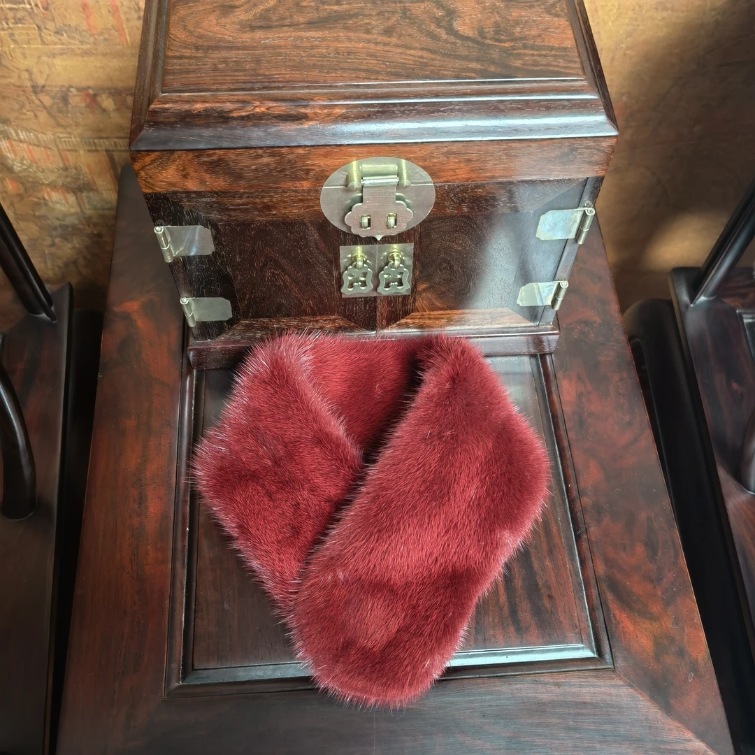 水貂毛双面毛磁扣围脖