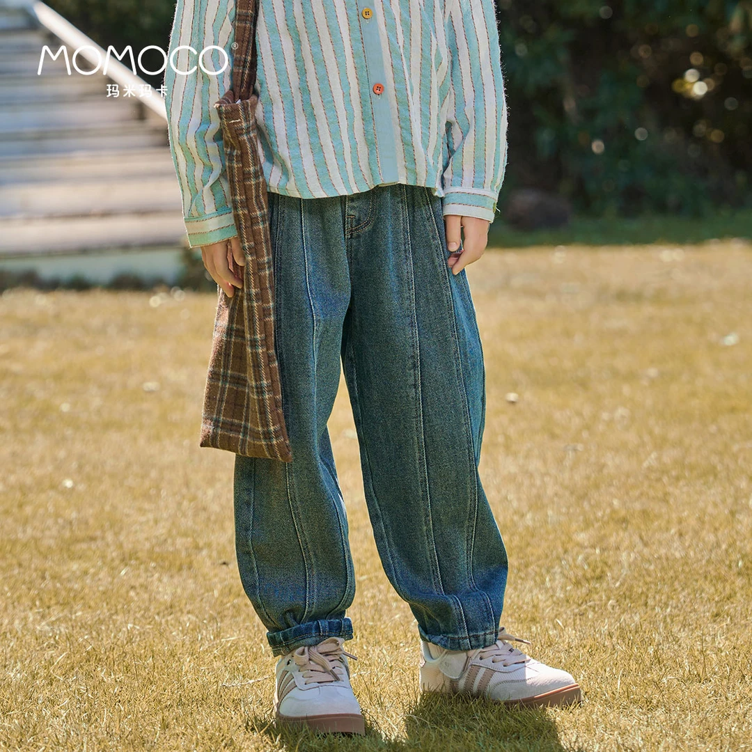 MOMOCO/玛米玛卡儿童秋季新款时尚牛仔老爹裤75330350008