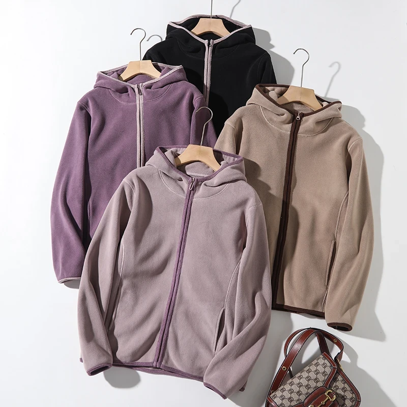 连帽卫衣外套女2025秋冬新款防风加绒设计感小众减龄百搭气质保暖