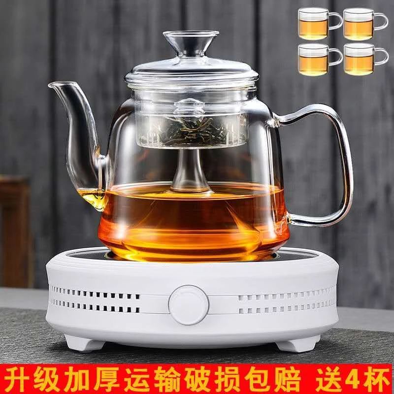电陶炉煮茶器加厚全玻璃蒸煮大容量耐热家用蒸茶壶耐高温多种茶具